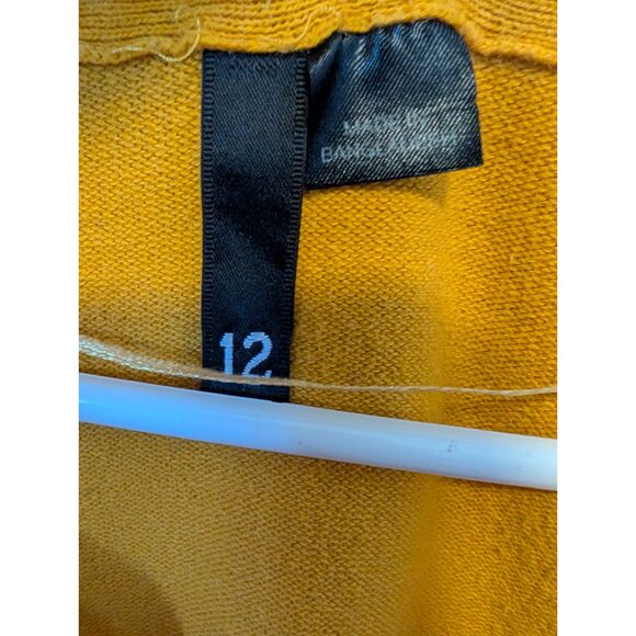 Golden Yellow Button Up Cardigan Sweater Size Small Academia Preppy Fall Winter - Picture 4 of 4